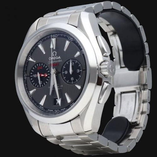 Montre Omega Seamaster Aqua Terra - Montre GMT chronographe en acier 58 Facettes MT44080