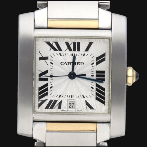 Montre Cartier Tank Française GM - Montre en or jaune et acier 58 Facettes MT43970