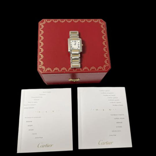 Montre Cartier Tank Française GM - Montre en or jaune et acier 58 Facettes MT43970