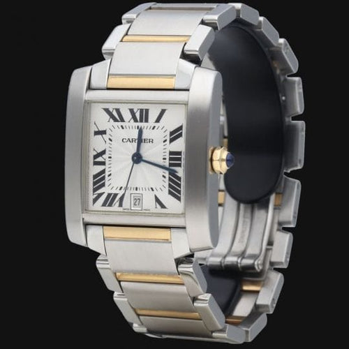 Montre Cartier Tank Française GM - Montre en or jaune et acier 58 Facettes MT43970