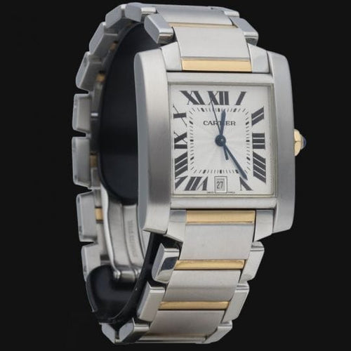 Montre Cartier Tank Française GM - Montre en or jaune et acier 58 Facettes MT43970
