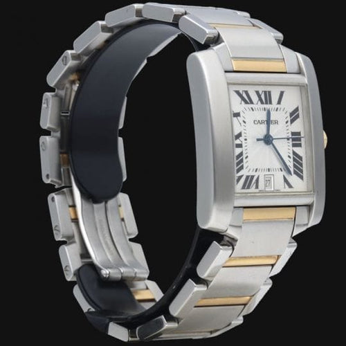 Montre Cartier Tank Française GM - Montre en or jaune et acier 58 Facettes MT43970