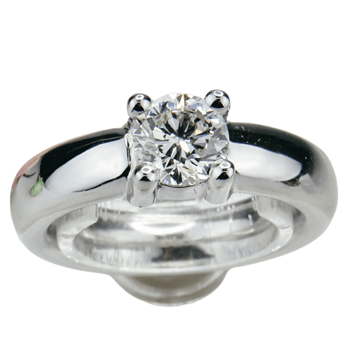 Bague 52 Solitaire - Bague en or blanc avec diamant brillant 58 Facettes 2343