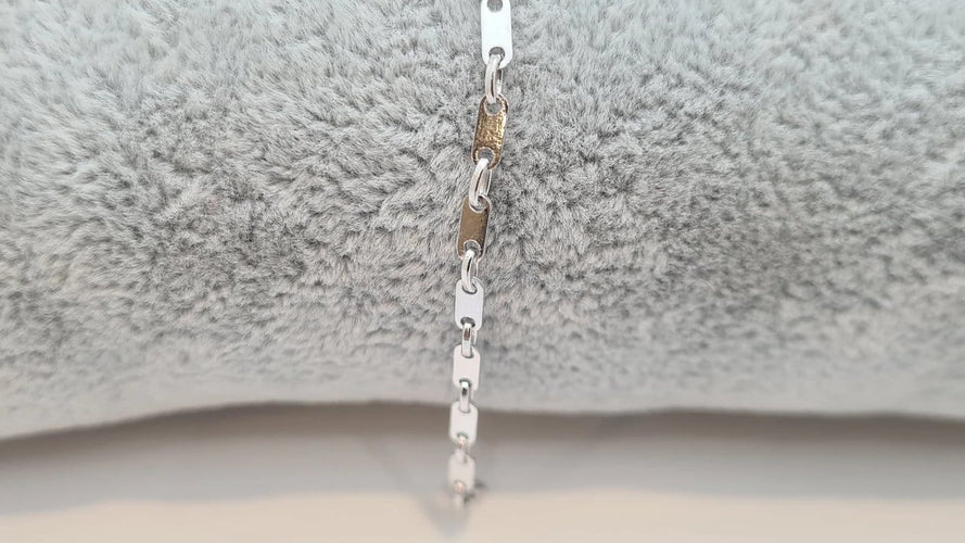 Bracelet Gourmette en or blanc 18 carats 58 Facettes