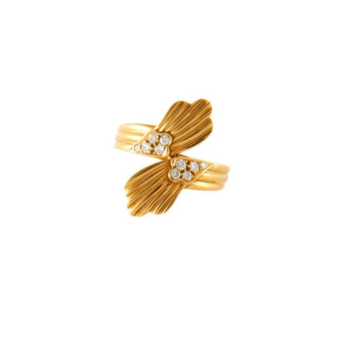 Bague 53 Bague en or jaune et diamants 58 Facettes