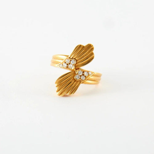 Bague 53 Bague en or jaune et diamants 58 Facettes