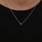 Collier Collier en or blanc 18 ct avec saphir 58 Facettes