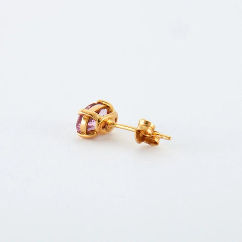 Boucles d'oreilles Boucles d'oreilles en or jaune & saphir rose 58 Facettes