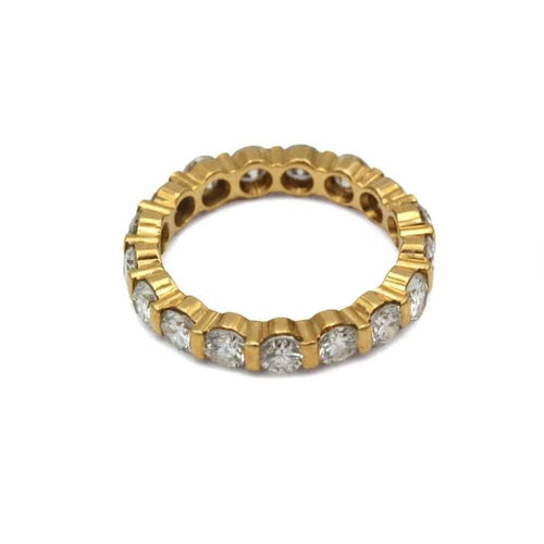 Bague 53 Alliance en or jaune 750 sertie de diamants 58 Facettes 260055R