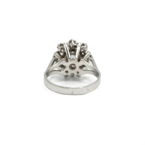 Bague 46.5 Bague marguerite en or blanc 750‰ et diamants 58 Facettes 260014SP