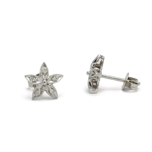 Boucles d'oreilles Boucles d'oreilles étoiles en or blanc et diamants 58 Facettes 260041R
