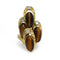 Bague 57 Bague en or jaune 750‰ aux yeux-de-tigre et diamants 58 Facettes 260032R