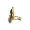 Bague 57 Bague en or jaune 750‰ aux yeux-de-tigre et diamants 58 Facettes 260032R
