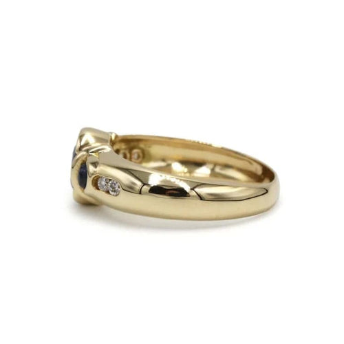 Bague 56 Bague en or jaune 750‰ sertie de saphirs et diamants 58 Facettes 260030R