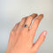 Bague 53 Bague rétro en or jaune et blanc 750‰ avec diamants et saphir 58 Facettes 260015R