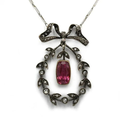 Collier Collier pendentif - Or, Argent, Platine, Tourmaline & Diamants 58 Facettes 260010R
