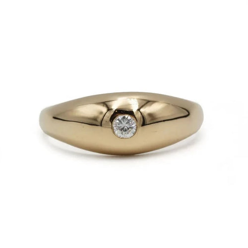 Bague 70 Bague jonc en or jaune 750‰ et diamant taille brillant 58 Facettes 260006R