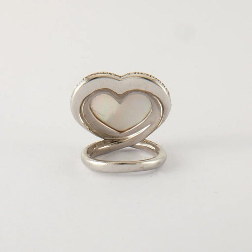 Bague 53 Bague Coeur Diamants Nacre 58 Facettes
