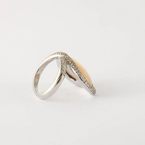 Bague 53 Bague Coeur Diamants Nacre 58 Facettes
