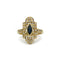 Bague 58 Bague marquise Art déco en or jaune 750‰, saphir et diamants 58 Facettes 250462R