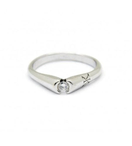 Bague Solitaire or blanc KORLOFF 58 Facettes R160556
