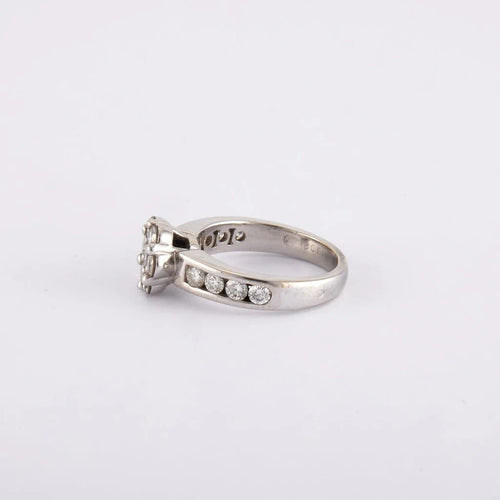 Bague 48 Bague Or blanc et diamants 58 Facettes 150052-T91R