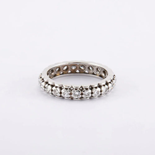 Bague 53 / Blanc/Gris / Or 750 Alliance américaine Diamants 0.90ct 58 Facettes 170157R