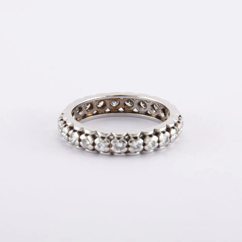 Bague 53 / Blanc/Gris / Or 750 Alliance américaine Diamants 0.90ct 58 Facettes 170157R