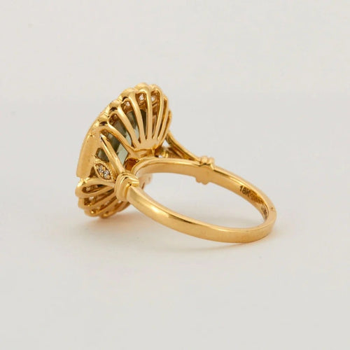 Bague 53.5 Bague or jaune 18 carats tourmaline et diamants 58 Facettes
