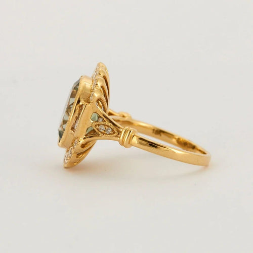 Bague 53.5 Bague or jaune 18 carats tourmaline et diamants 58 Facettes