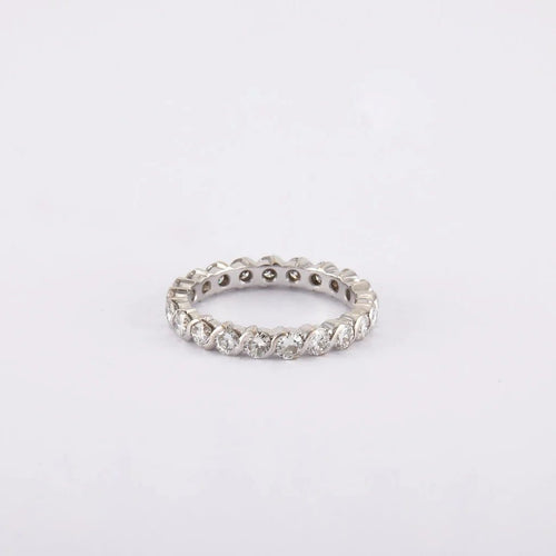Bague 52 Alliance américaine - Bague en or blanc et diamants 1,76 ct 58 Facettes 220416R