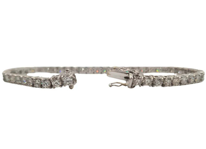 Bracelet Bracelet rivière en or blanc 18 carats et diamants naturels 58 Facettes