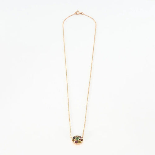 Collier Collier en or rose serti de saphirs multicolores 58 Facettes