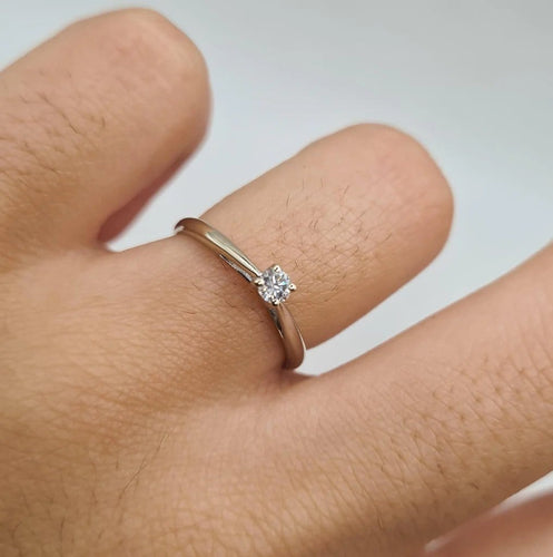 Bague 50 Solitaire - Bague en or blanc et diamant 58 Facettes