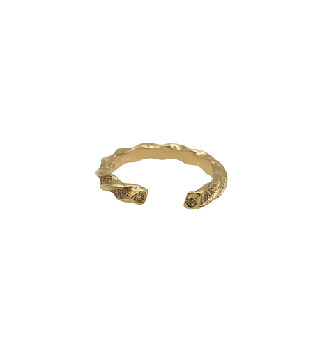 Bague 53 Bague en or jaune et diamants 58 Facettes