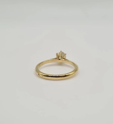 Bague 50 Solitaire or jaune serti d'un diamant taille ancienne 58 Facettes