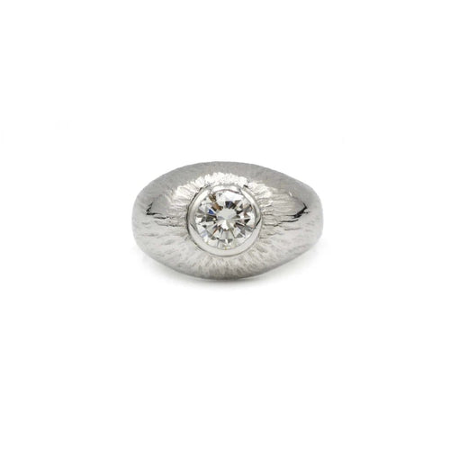 Bague 49 Bague jonc en or blanc et diamant 58 Facettes 240301R
