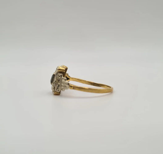 Bague 60 Bague or jaune sertie de saphir et diamants 58 Facettes