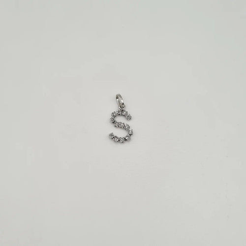 Pendentif Pendentif S en or blanc et diamants 58 Facettes