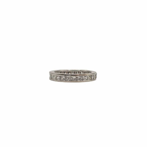 Bague 55 Alliance tour complet or blanc sertie de diamants princesses 58 Facettes