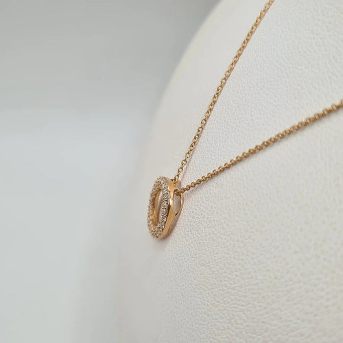 Collier Collier cercle en or rose et diamants 58 Facettes