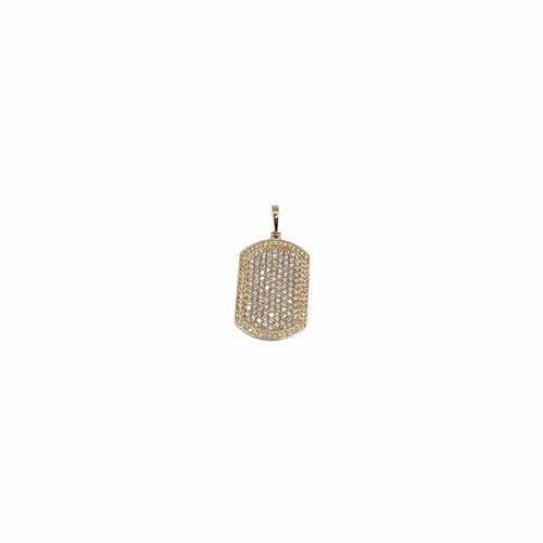 Pendentif Pendentif plaque or jaune serti de diamants 58 Facettes