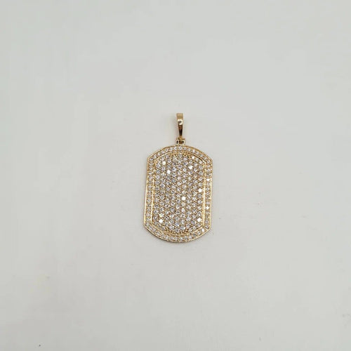 Pendentif Pendentif plaque or jaune serti de diamants 58 Facettes
