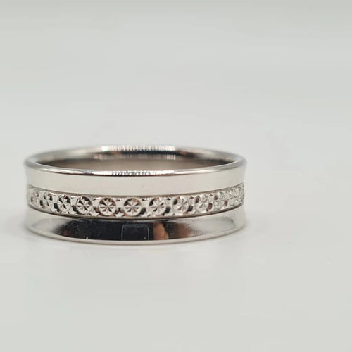 Bague 55 Alliance en or blanc 18 carats 58 Facettes