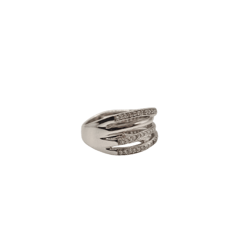 Bague 54 Bague en or blanc 18 carats et diamants 58 Facettes