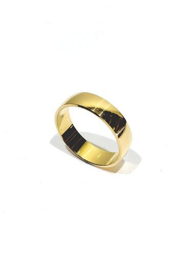 Bague 63 Alliance homme incurvée large en or champagne 18 carats 58 Facettes