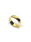Bague 63 Alliance homme incurvée large en or champagne 18 carats 58 Facettes