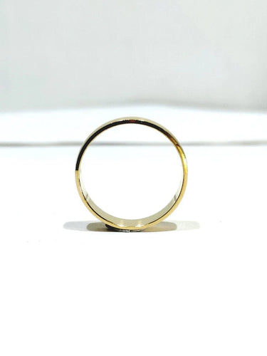 Bague 63 Alliance homme incurvée large en or champagne 18 carats 58 Facettes