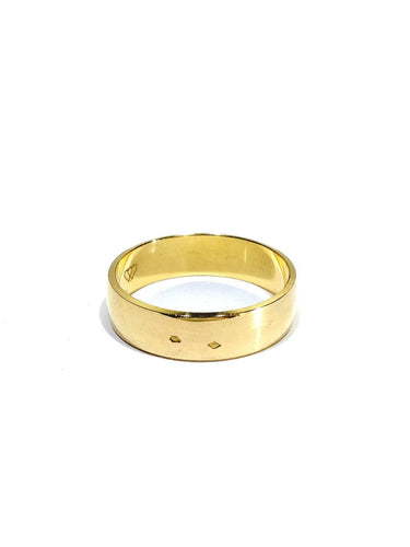 Bague 63 Alliance homme incurvée large en or champagne 18 carats 58 Facettes