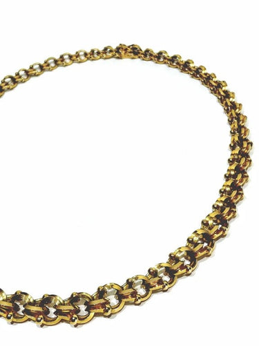 Collier Collier à maillons entrelacés en or rose 18 carats 58 Facettes